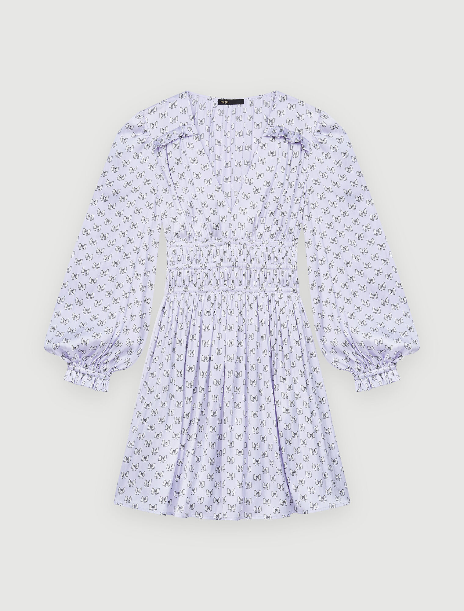 Satin dress with ruffles