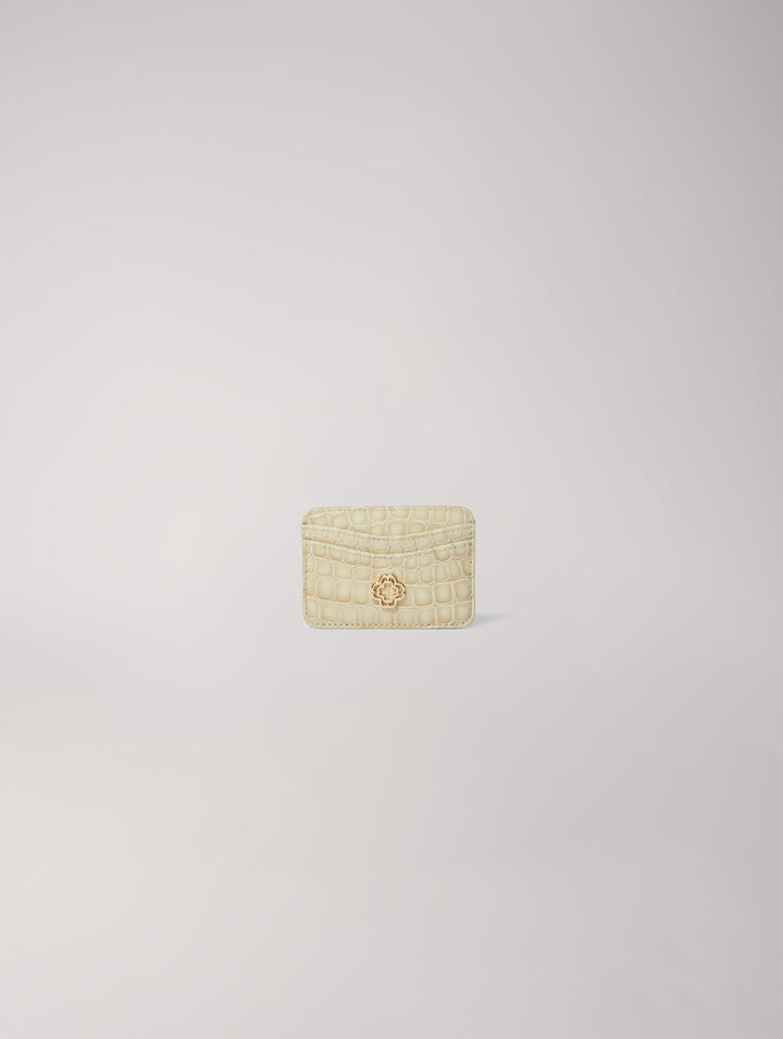 Mock croc leather cardholder