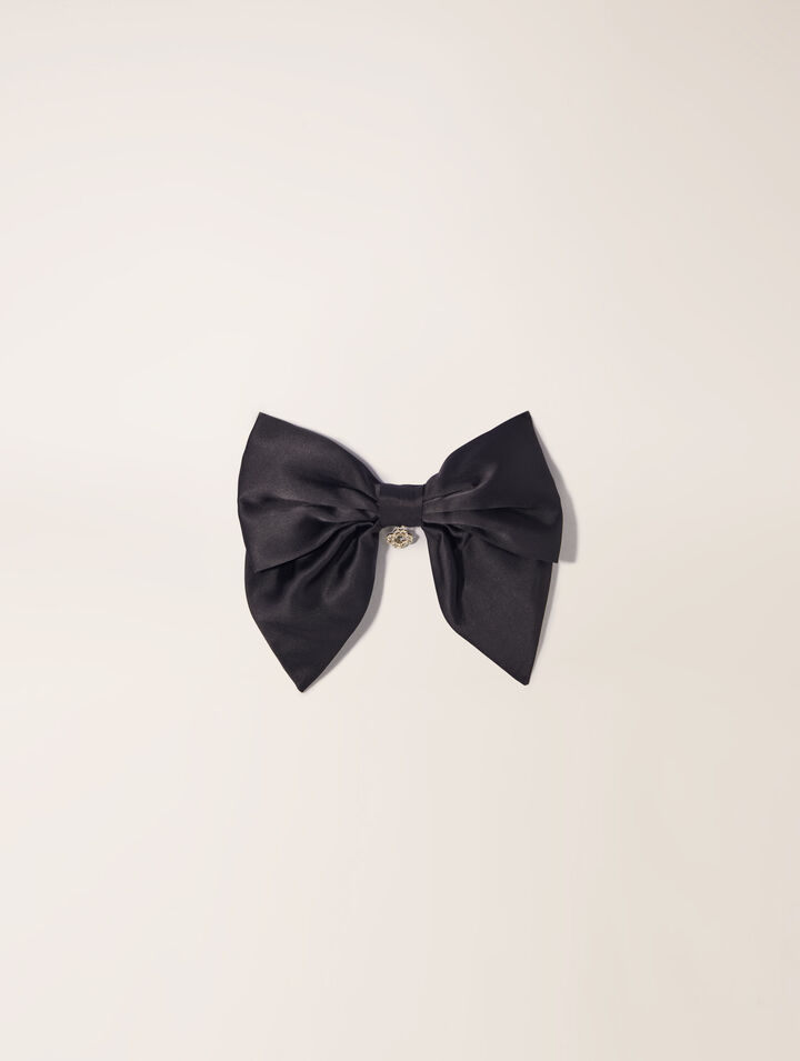 Satin-effect bow barrette