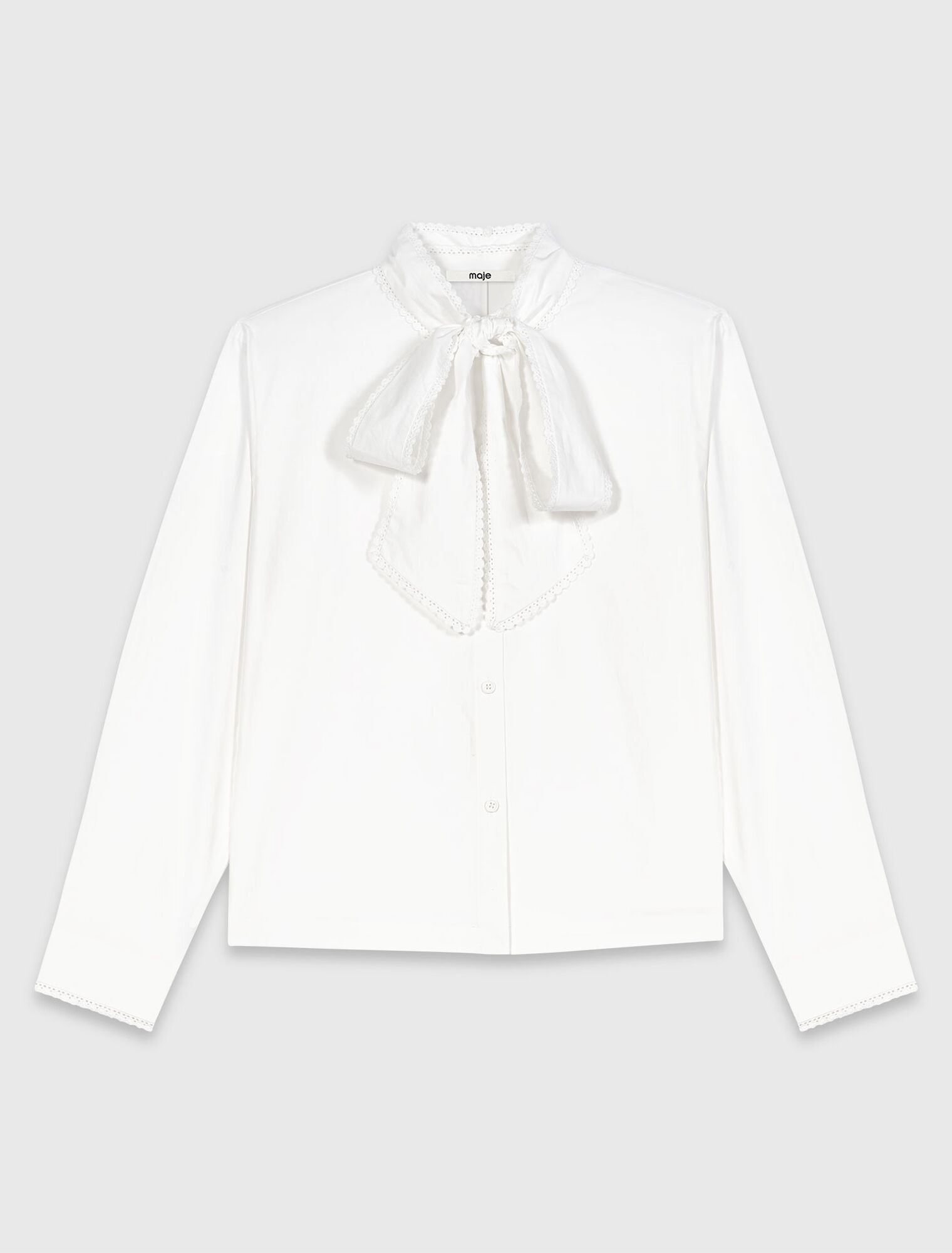 Shirt with removable pussy bow