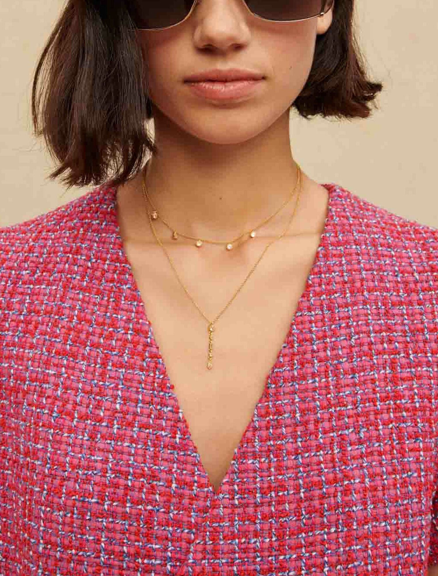 Short open back tweed dress