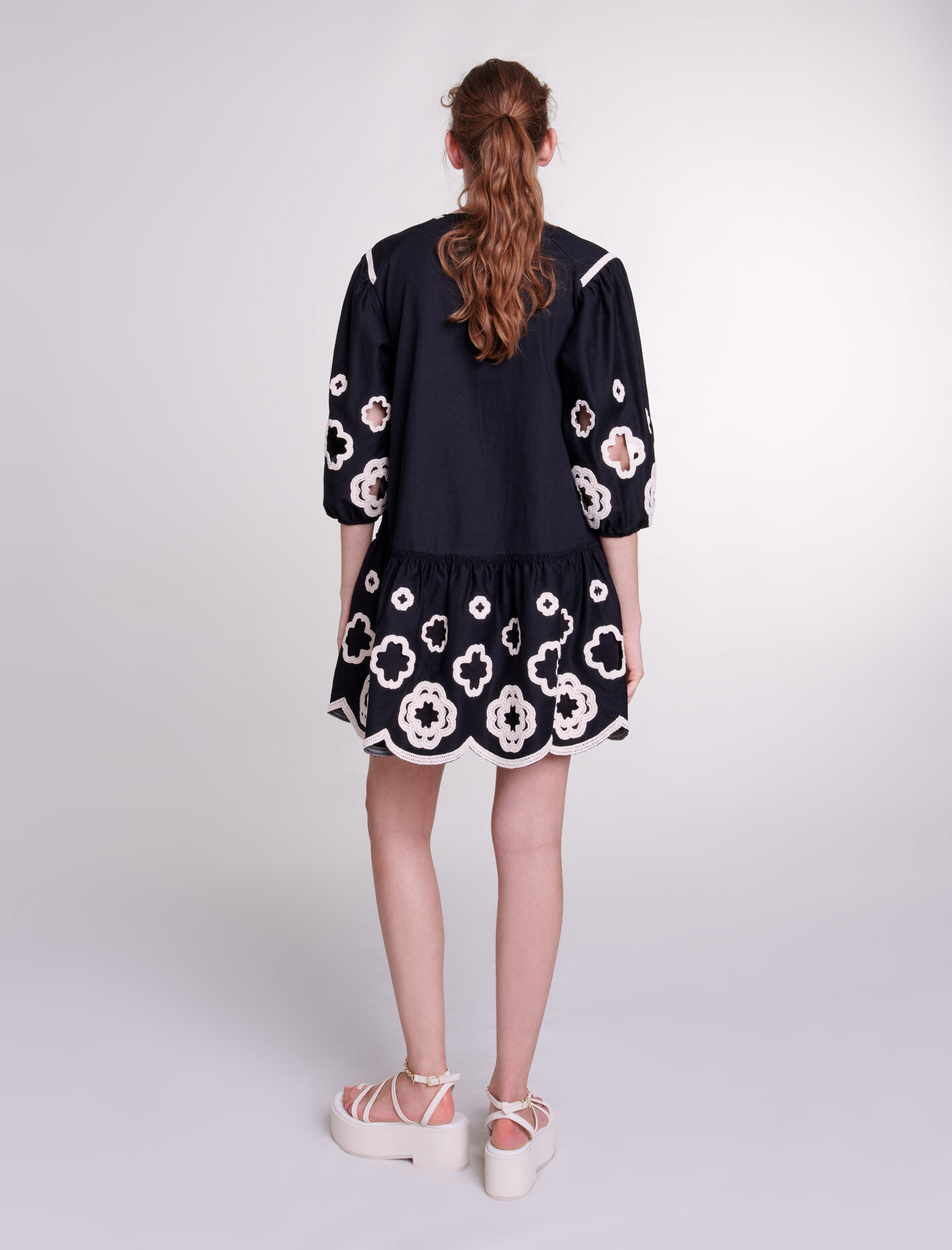 Short embroidered tunic dress