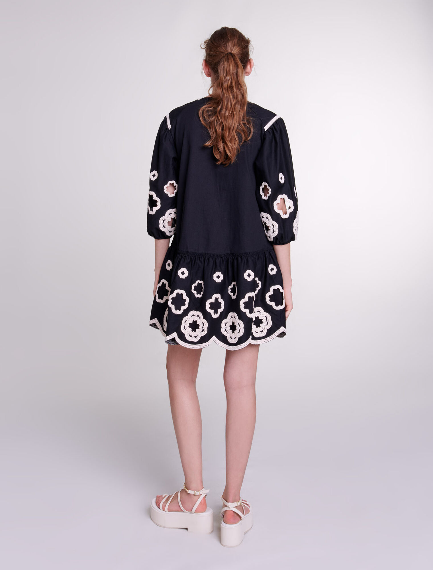 Short embroidered tunic dress