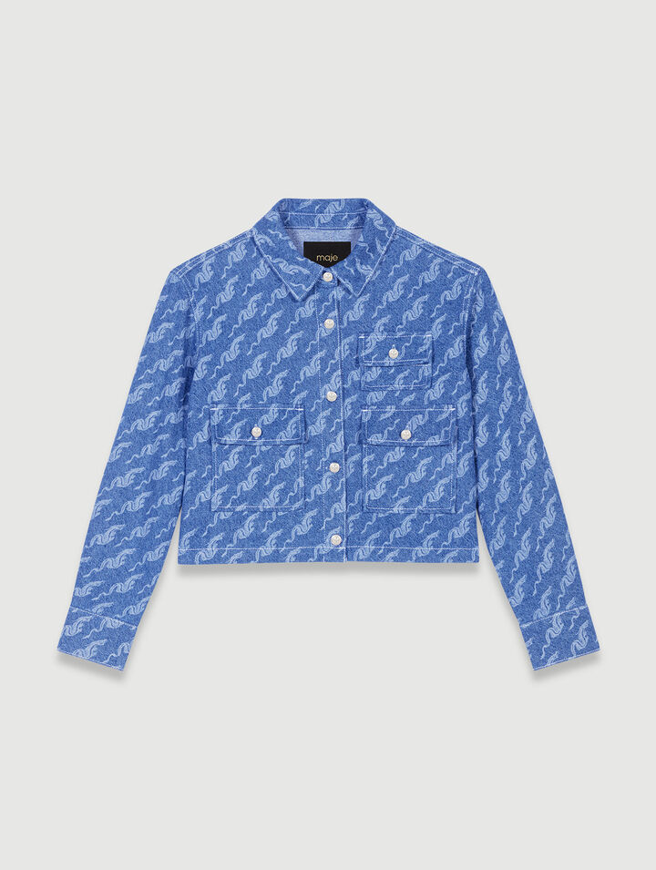 Patterned denim shirt