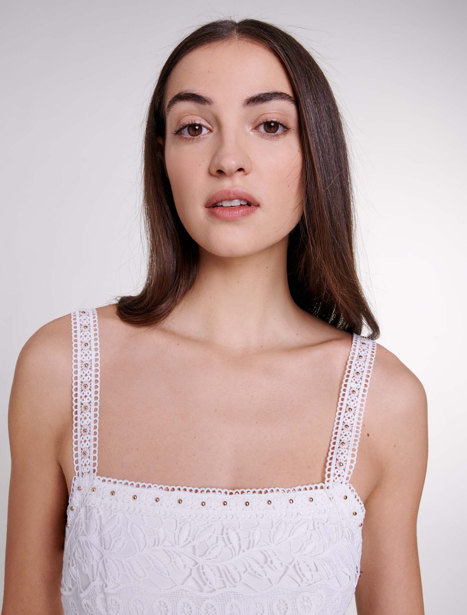 Crochet-knit maxi dress