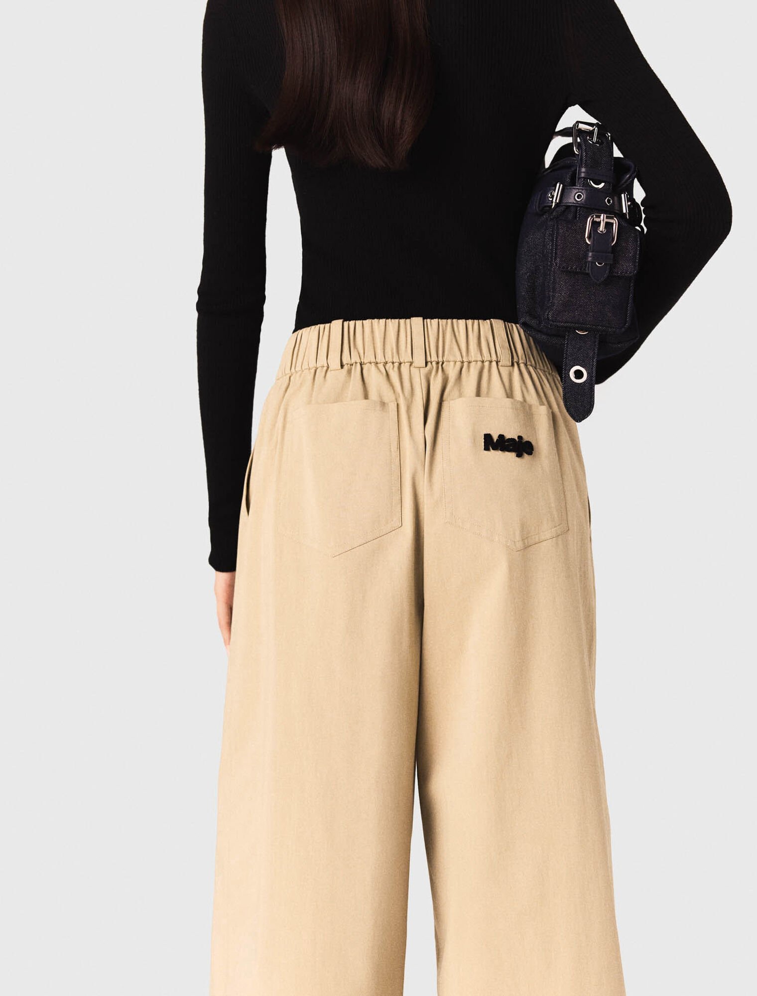 Wide-leg cotton pants