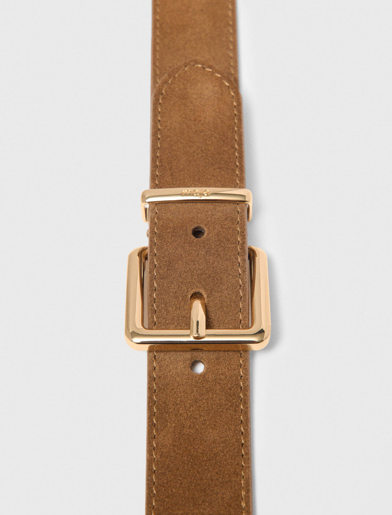 Double buckle suede belt