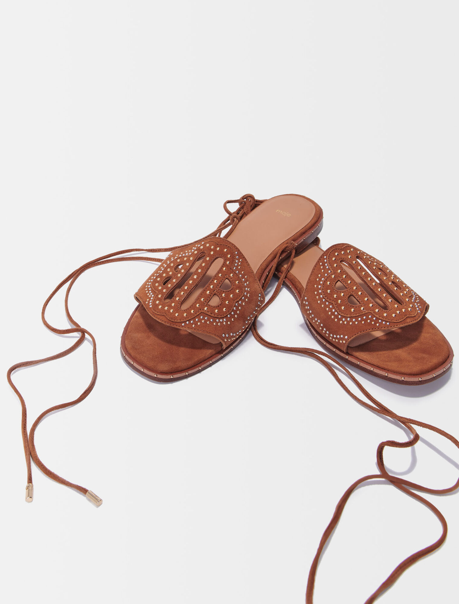 Flat studded sandals