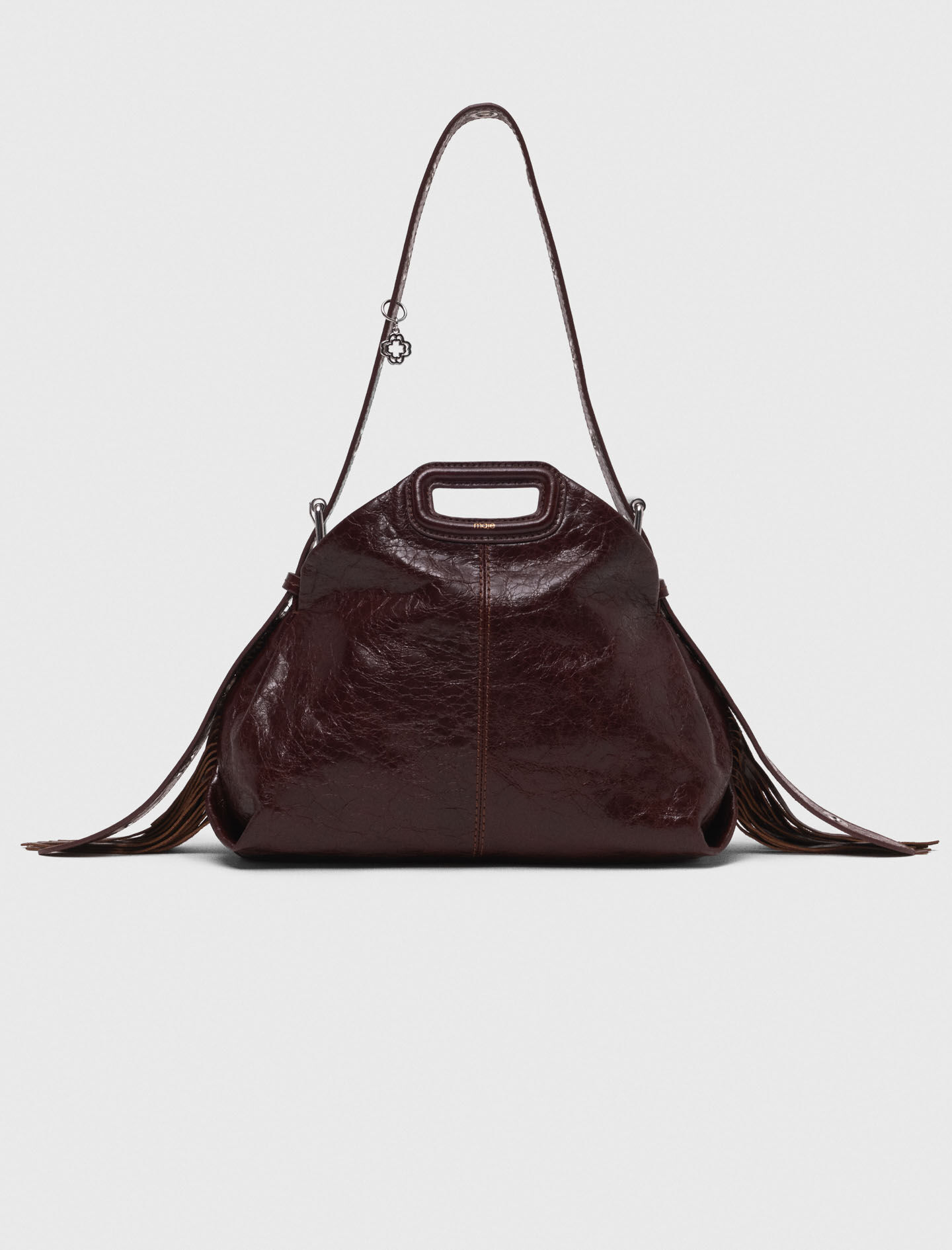 マメサク Crackled leather Miss M bag Brown For Women | Maje