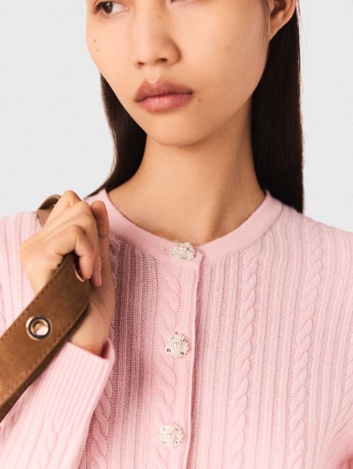 Cardigan with removable collar