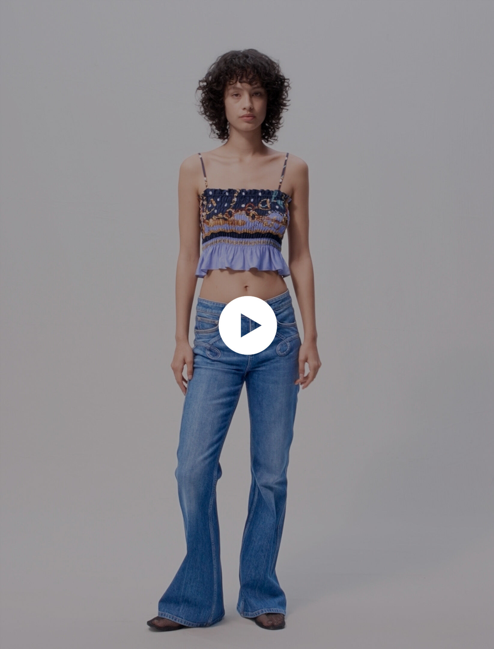 Embroidered flared jeans Blue For Women | Maje