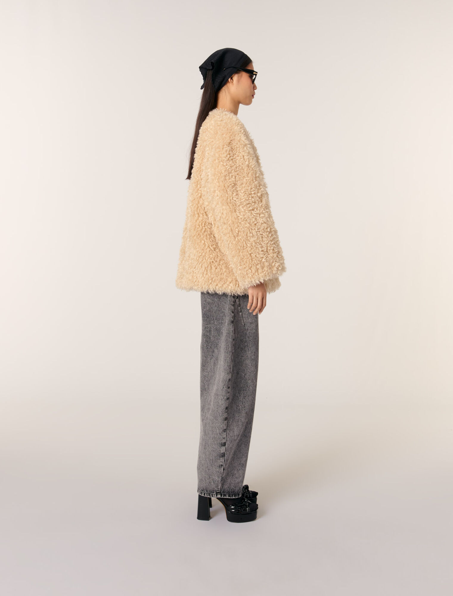 Short faux fur coat