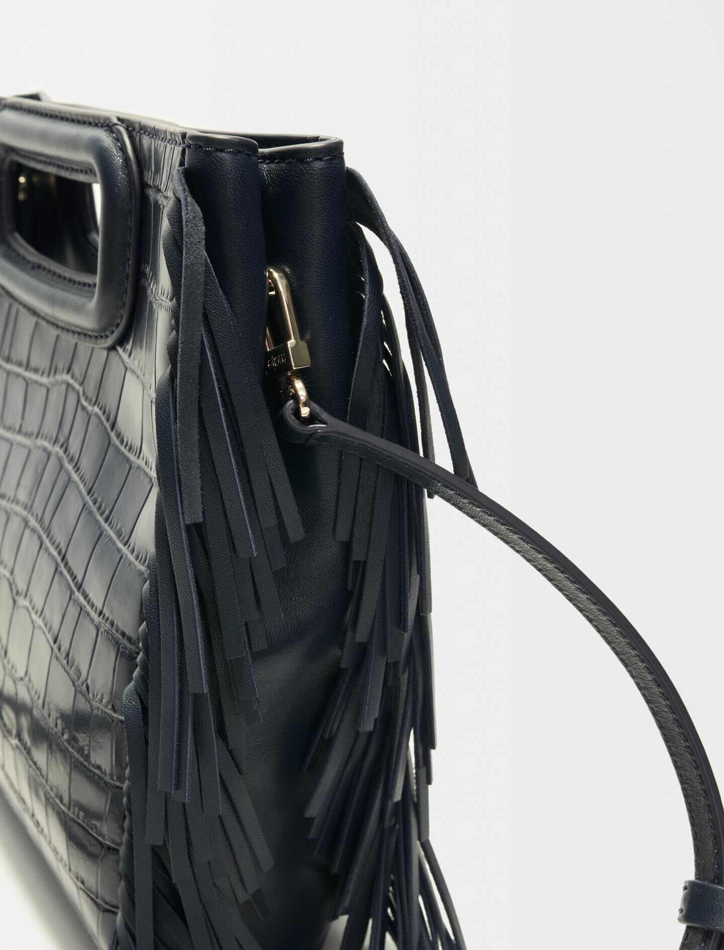 M bag in crocodile-effect leather