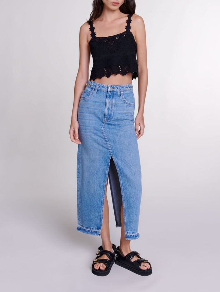 Guipure crop top
