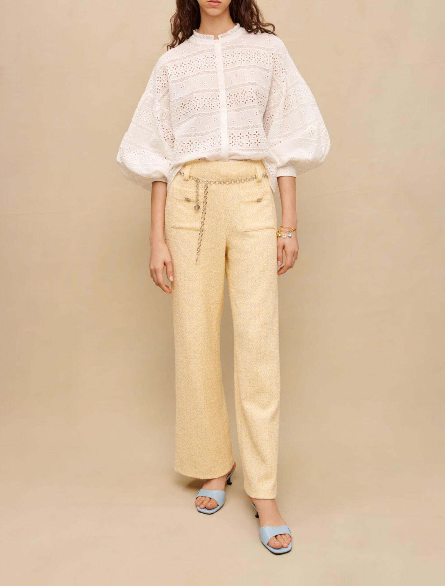 Embroidered white cotton blouse