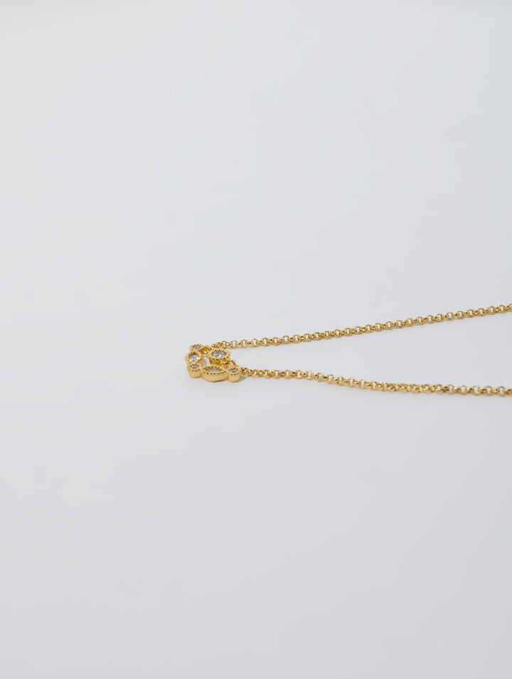 Gold-tone necklace with rhinestones
