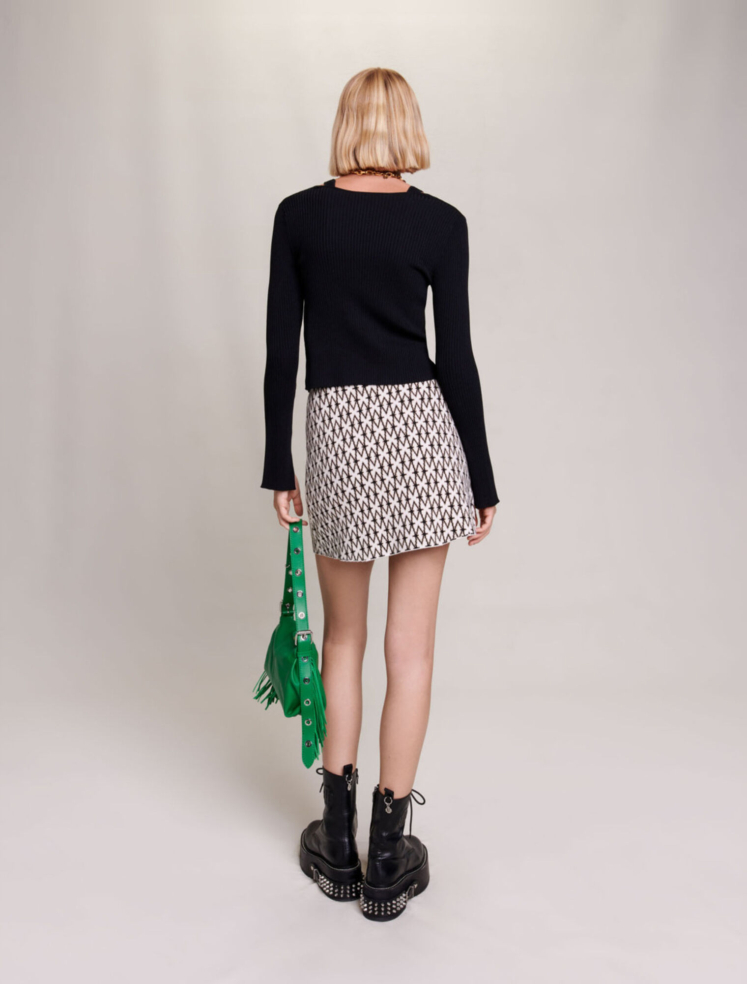 Short monogrammed skirt