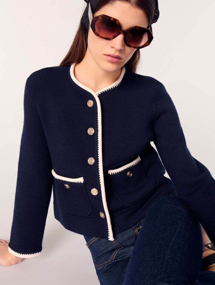 Wool-blend cardigan