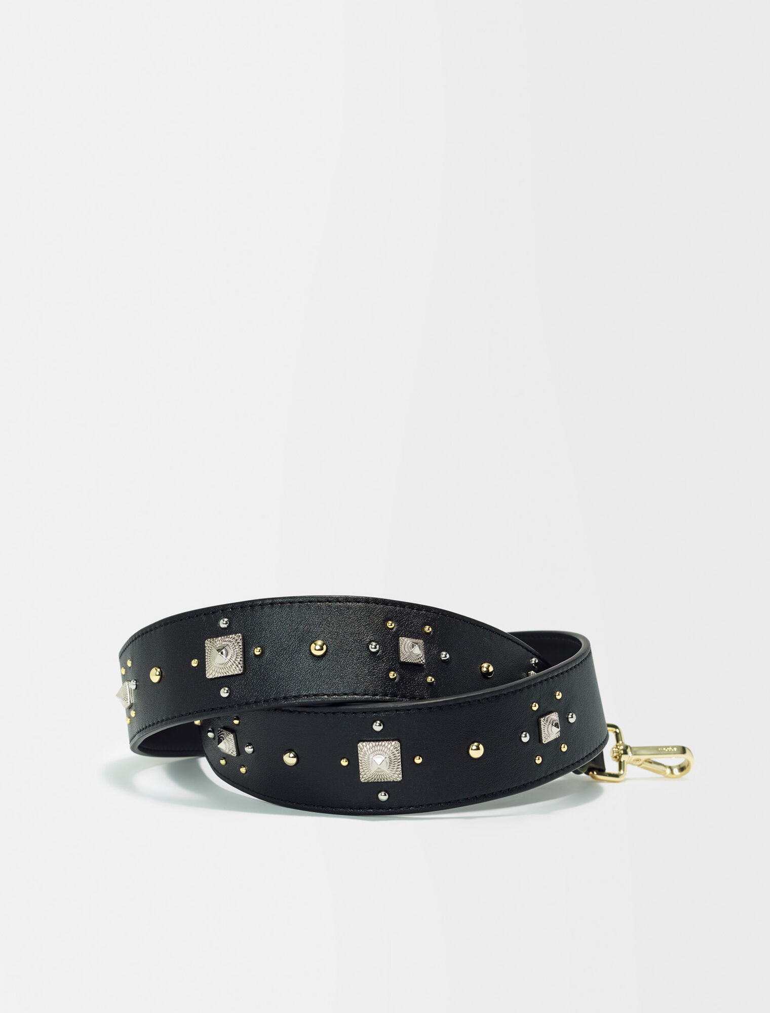 Studded leather shoulder strap