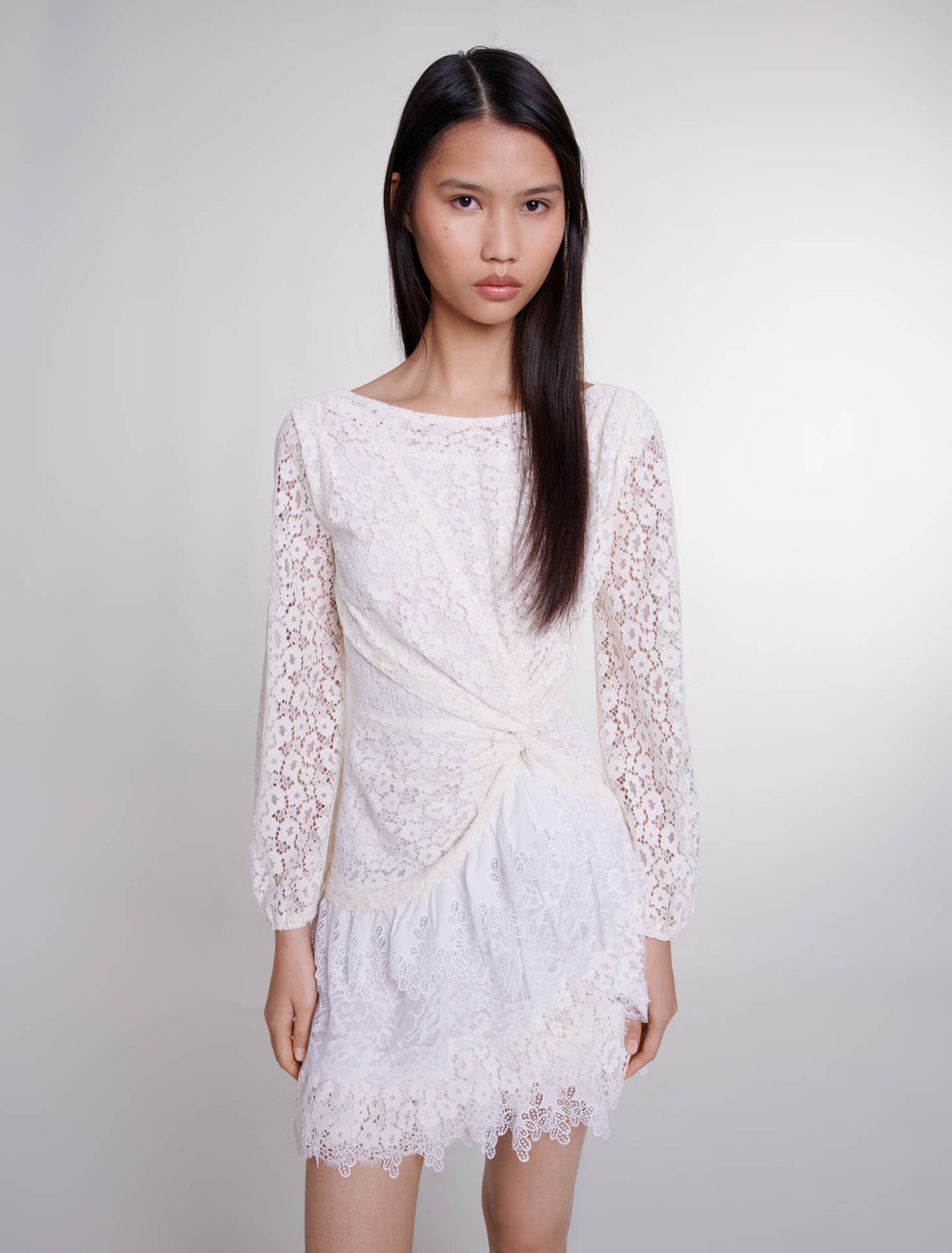 Draped lace dress
