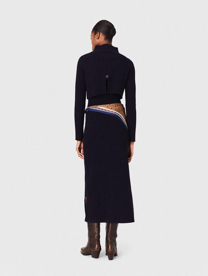 Knit dress with removable jumper