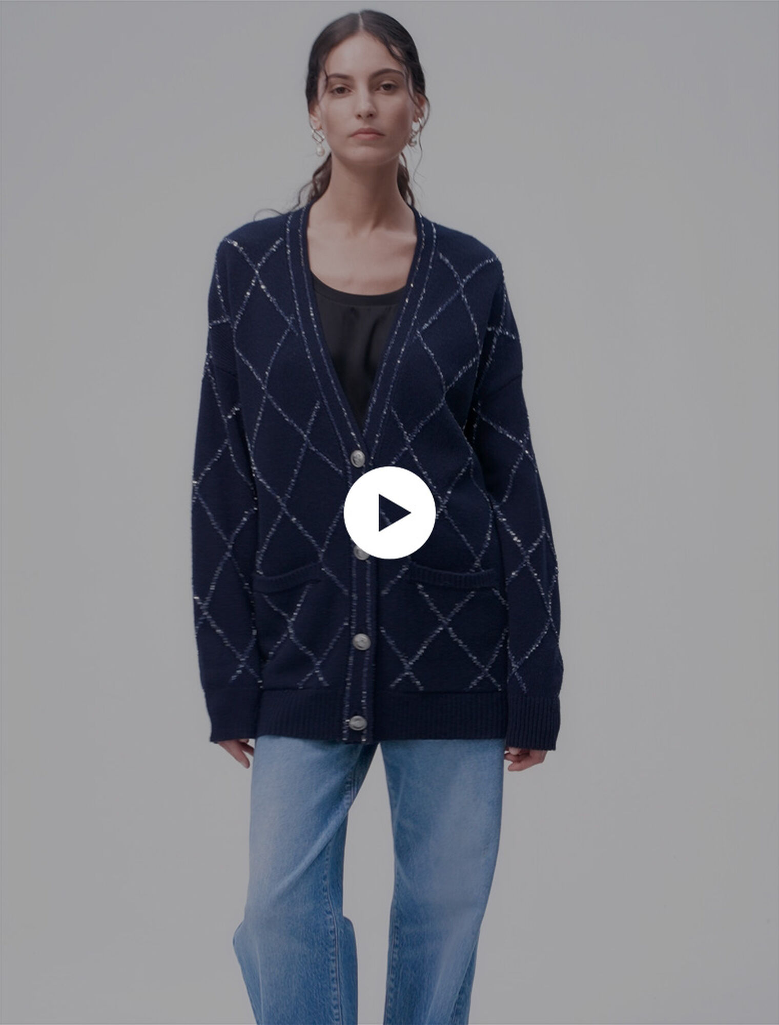 Longline wool cardigan