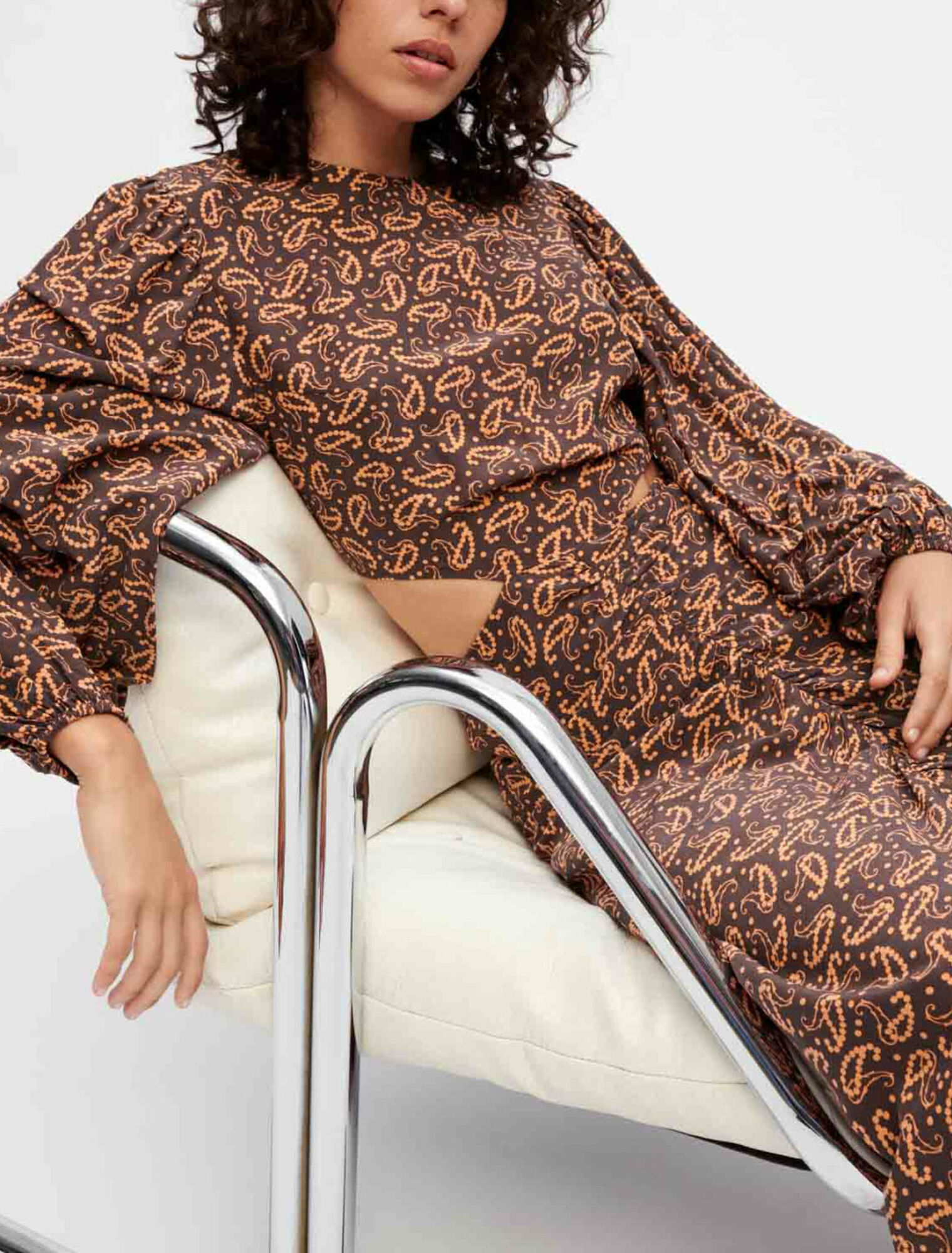 Printed viscose and silk dress