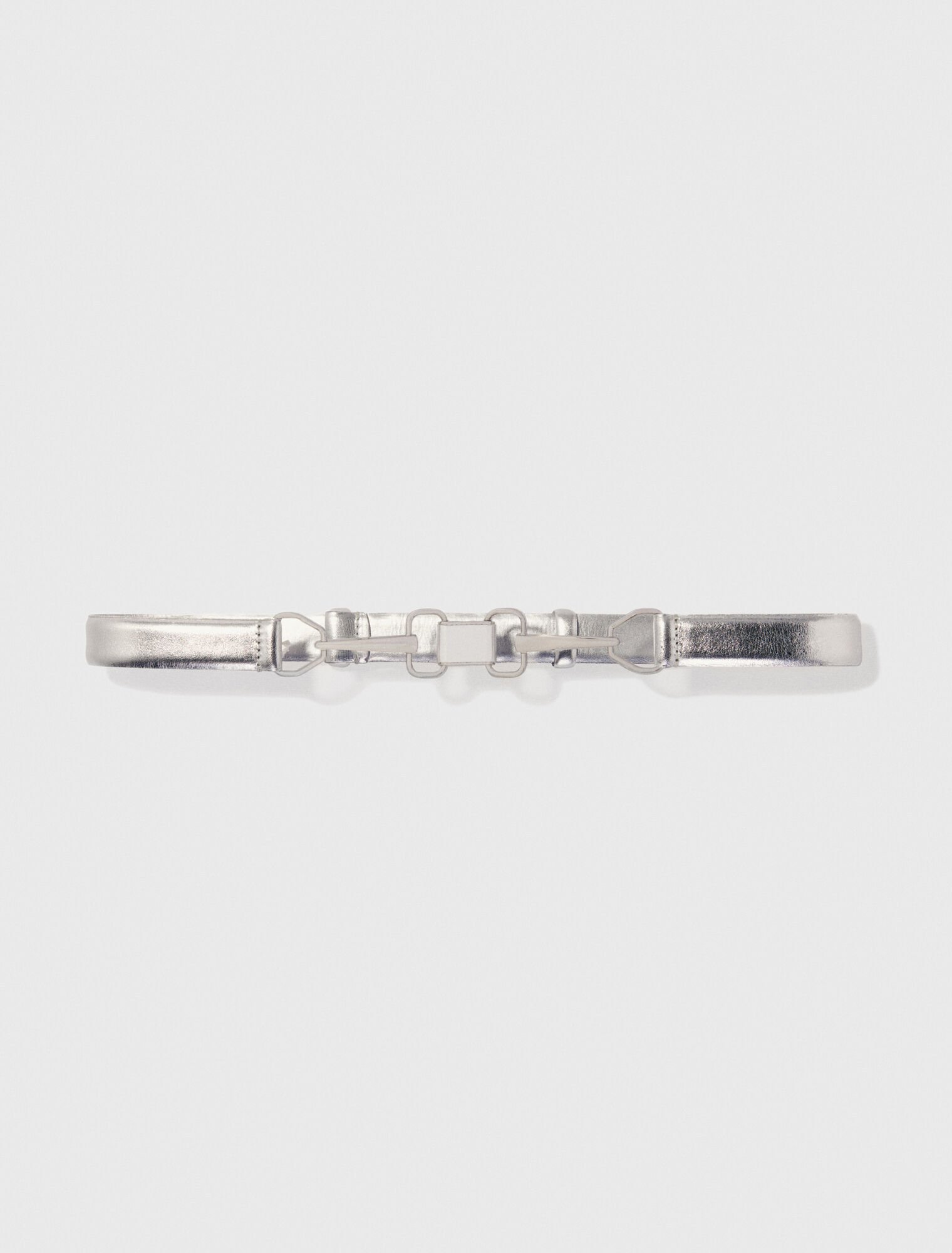 Metallic leather belt