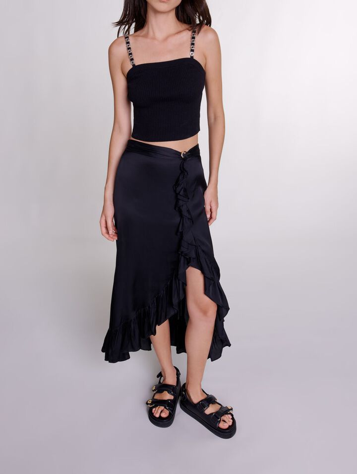 Crop top with removable straps