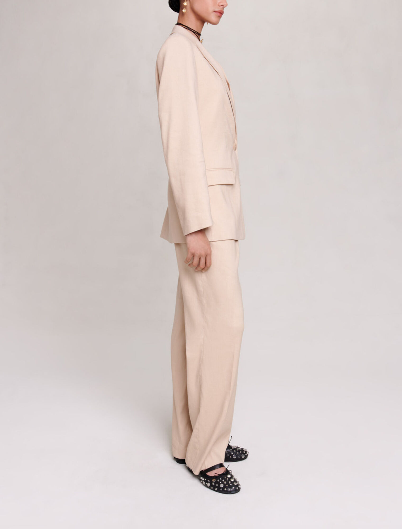 Linen blend blazer