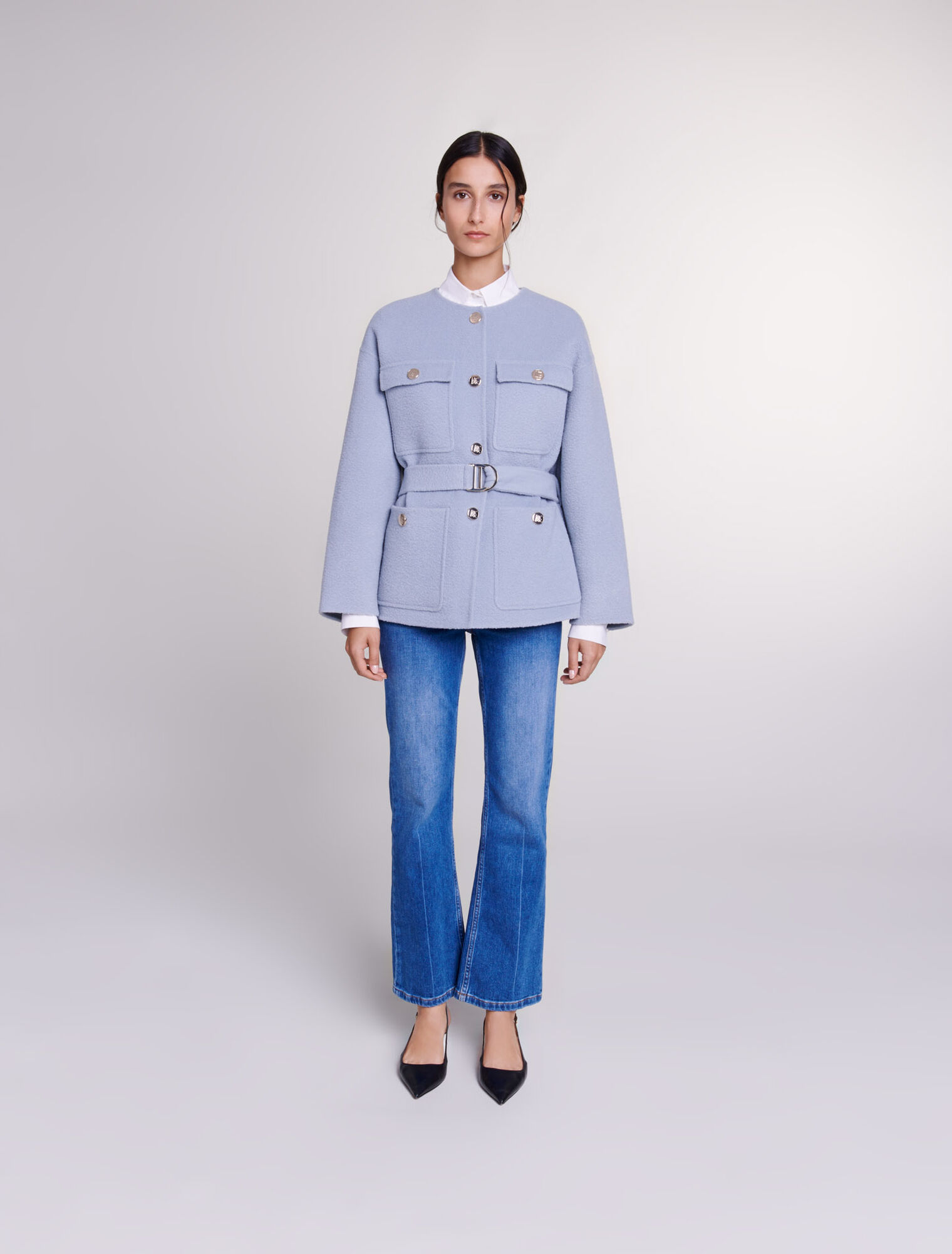 Belted short coat