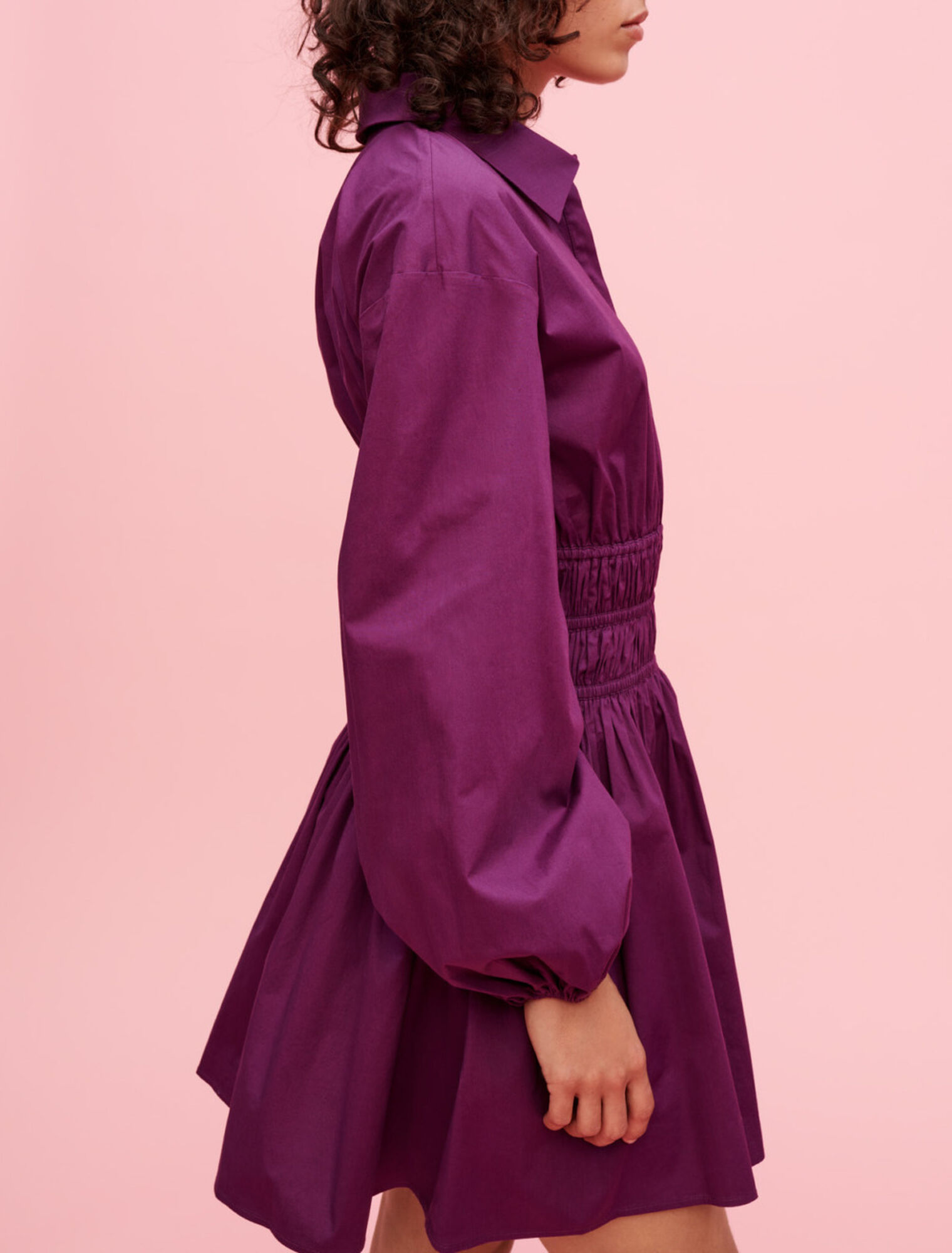Cotton dress with smocked waist