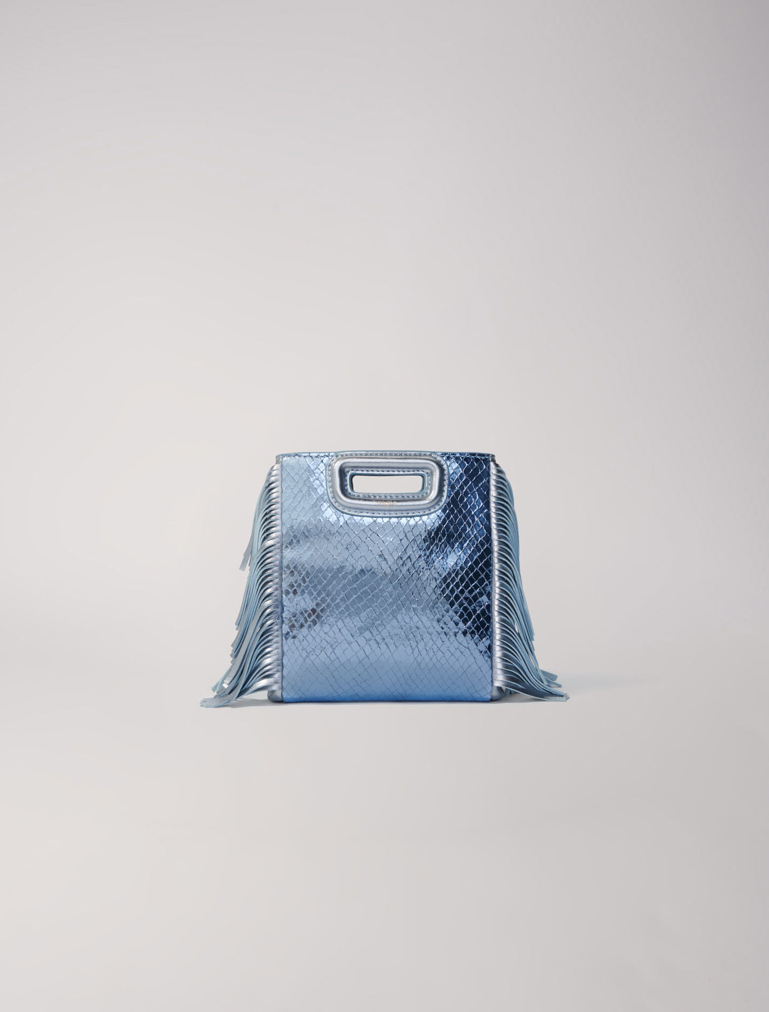 Metallic mock croc mini M bag