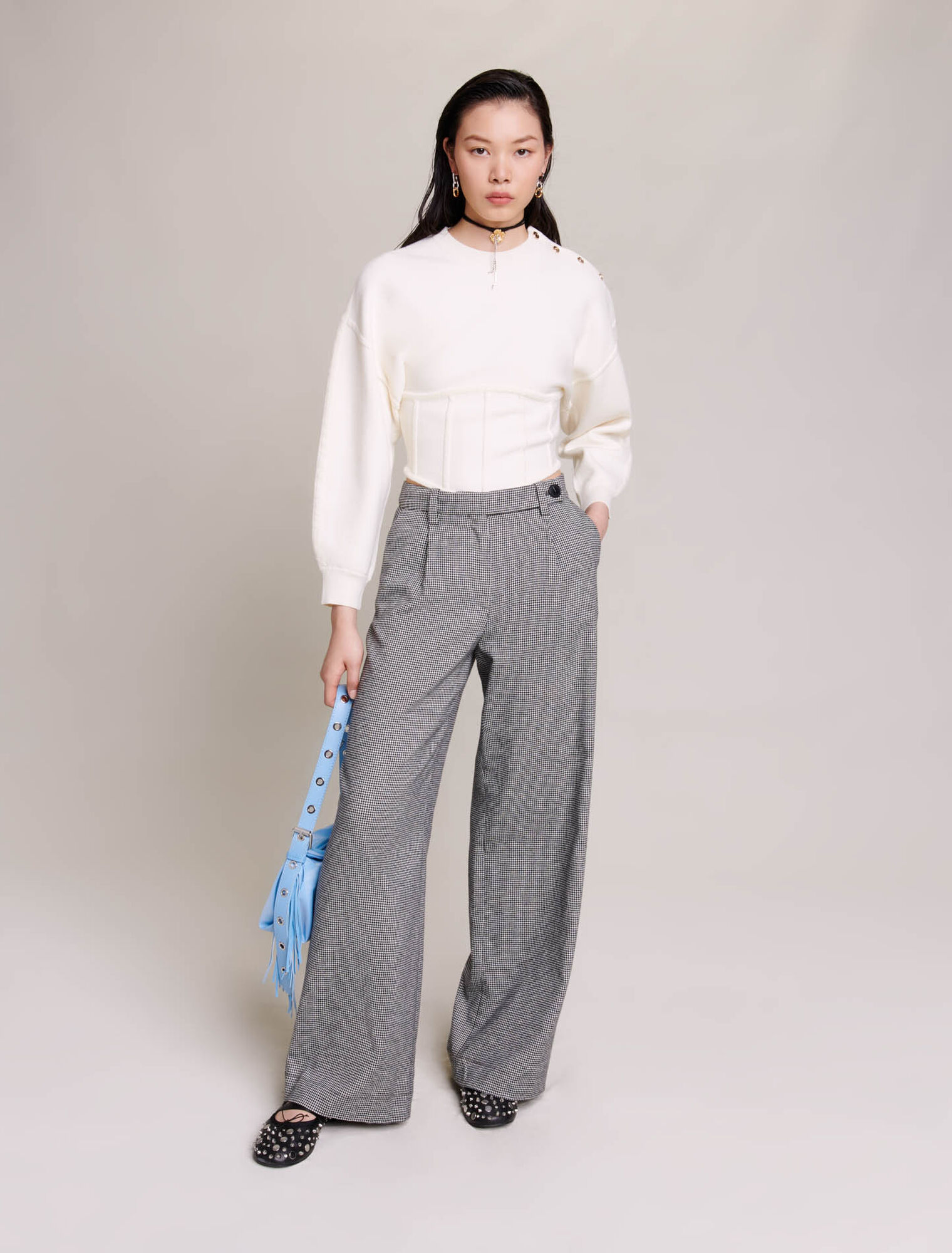 Wide-leg suit trousers