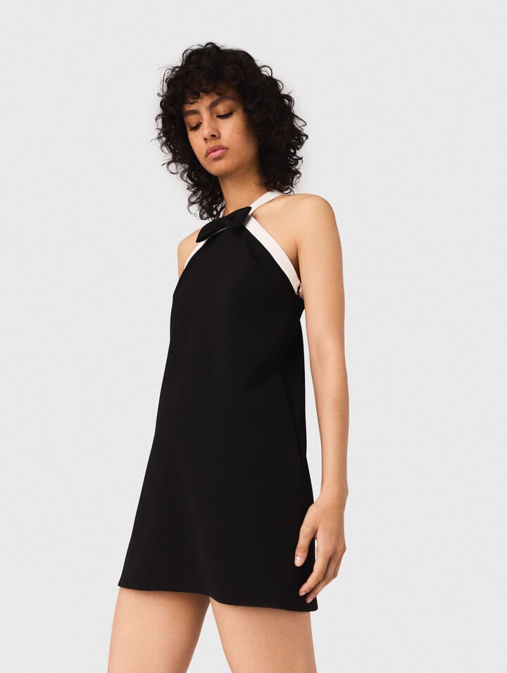 Heavy crepe tuxedo dress