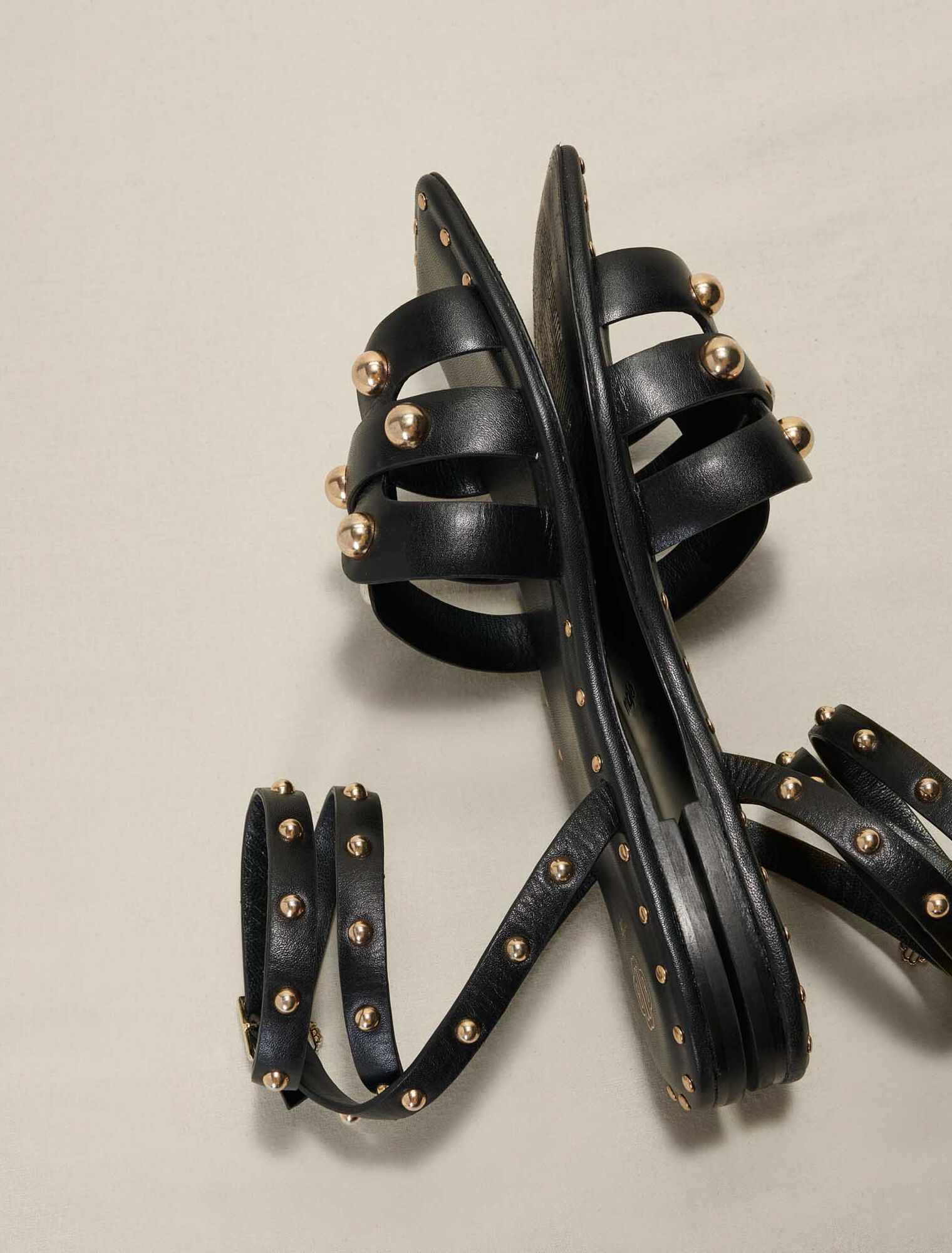 Studded leather sandals