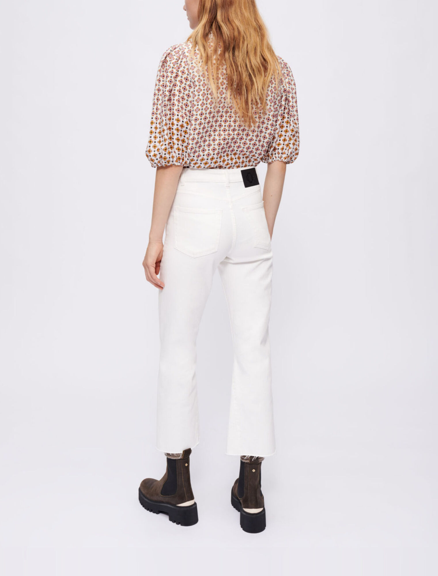 Straight white jeans