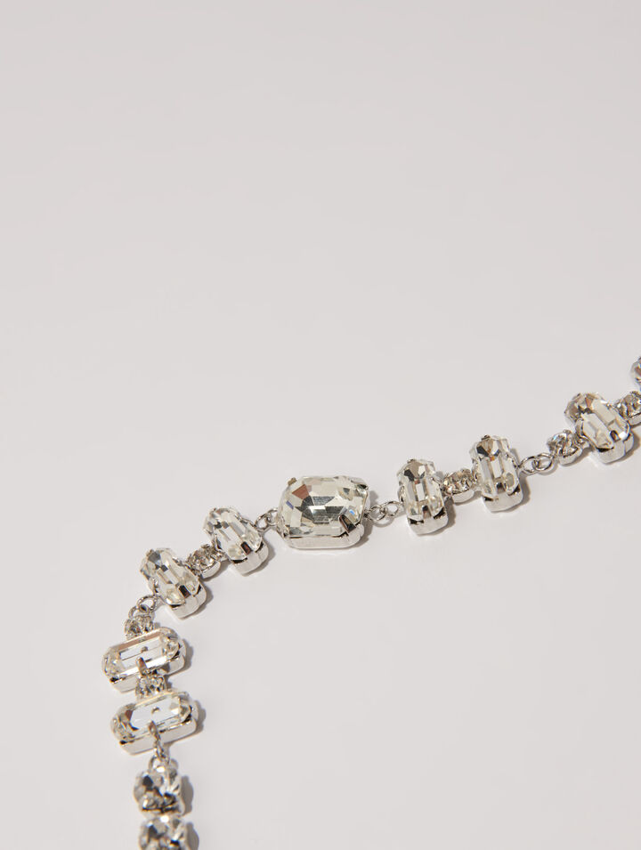 Gold rhinestone choker necklace