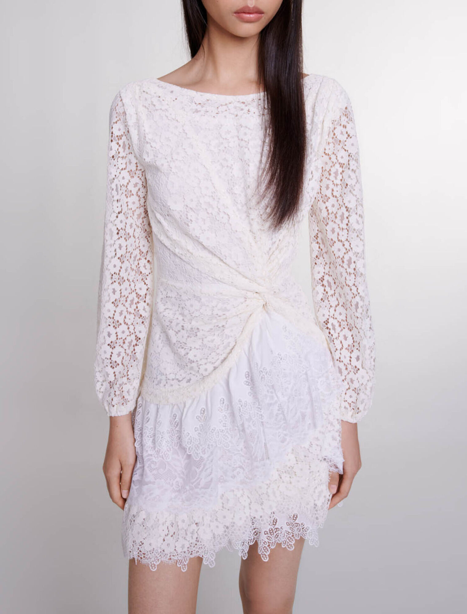 Draped lace dress