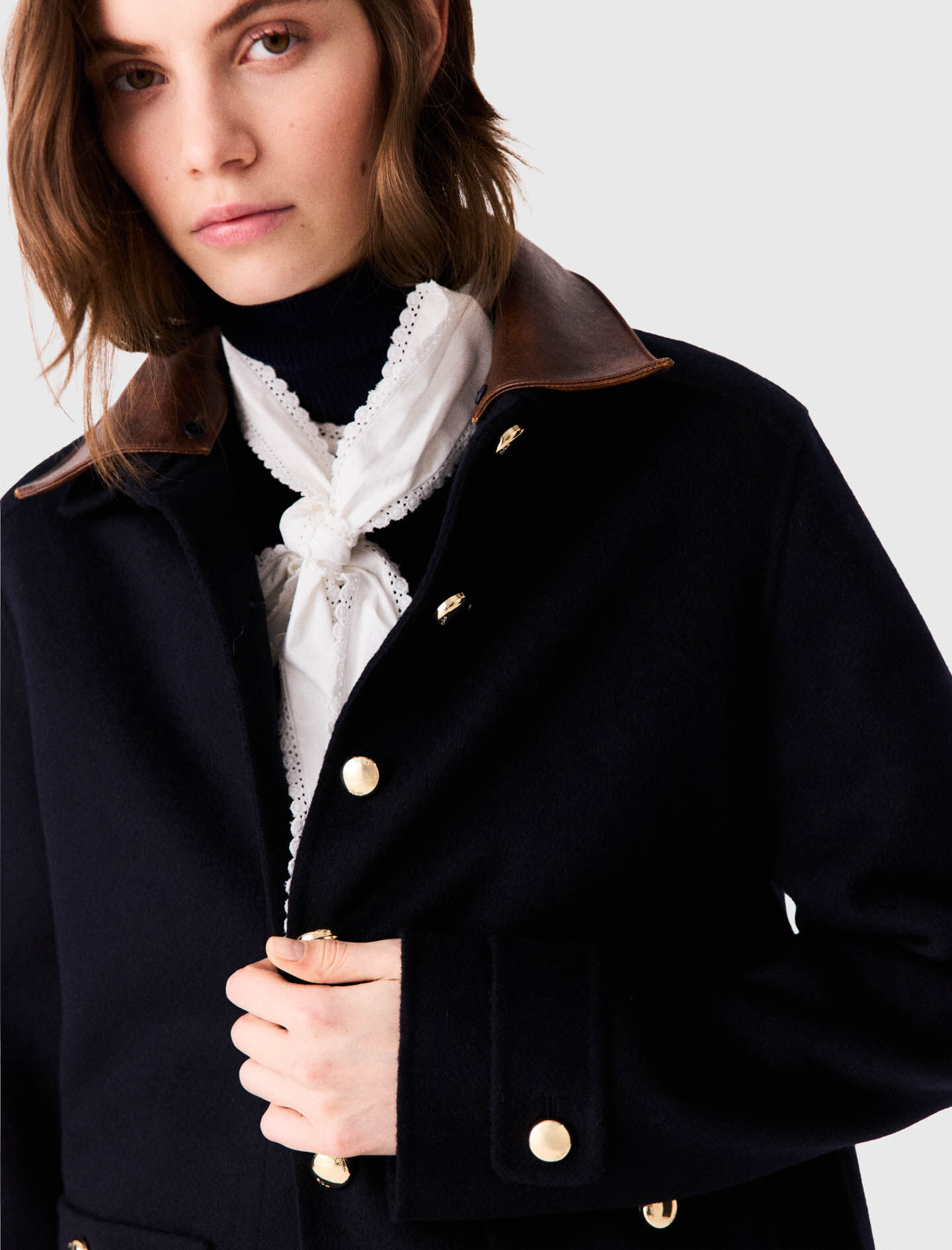 Double-faced mid-length coat Blue For Women | Maje