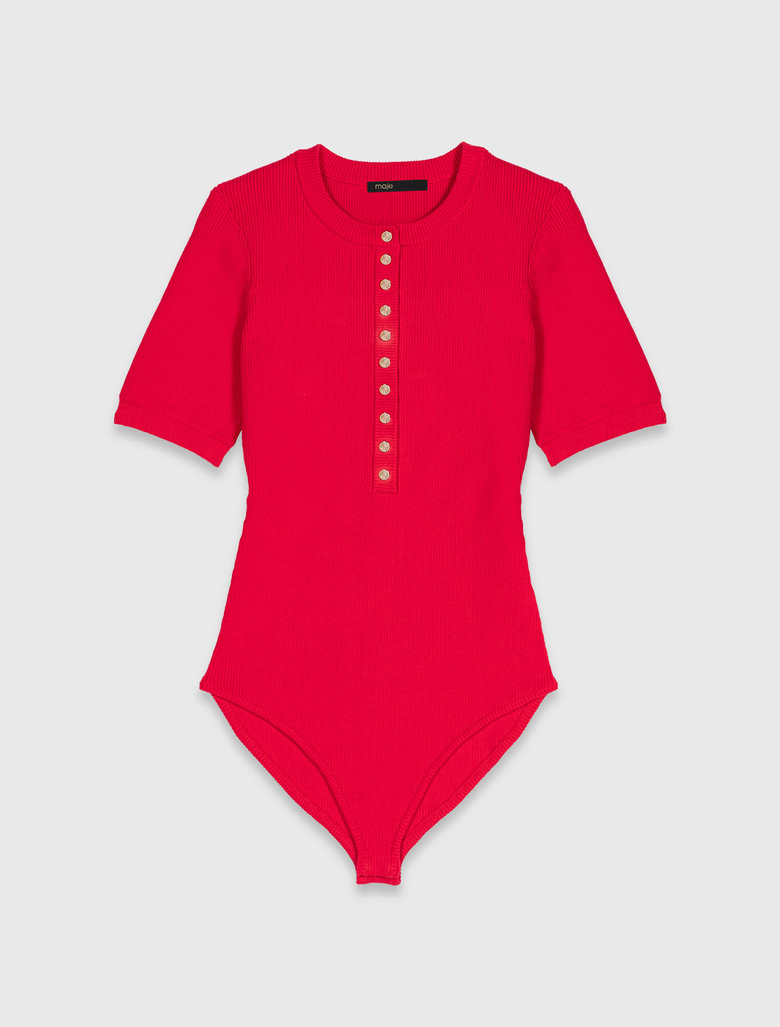 Ribbed knit sleeve bodysuit