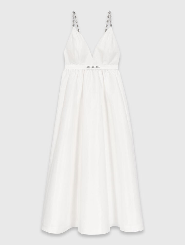 Jewelled taffeta maxi dress