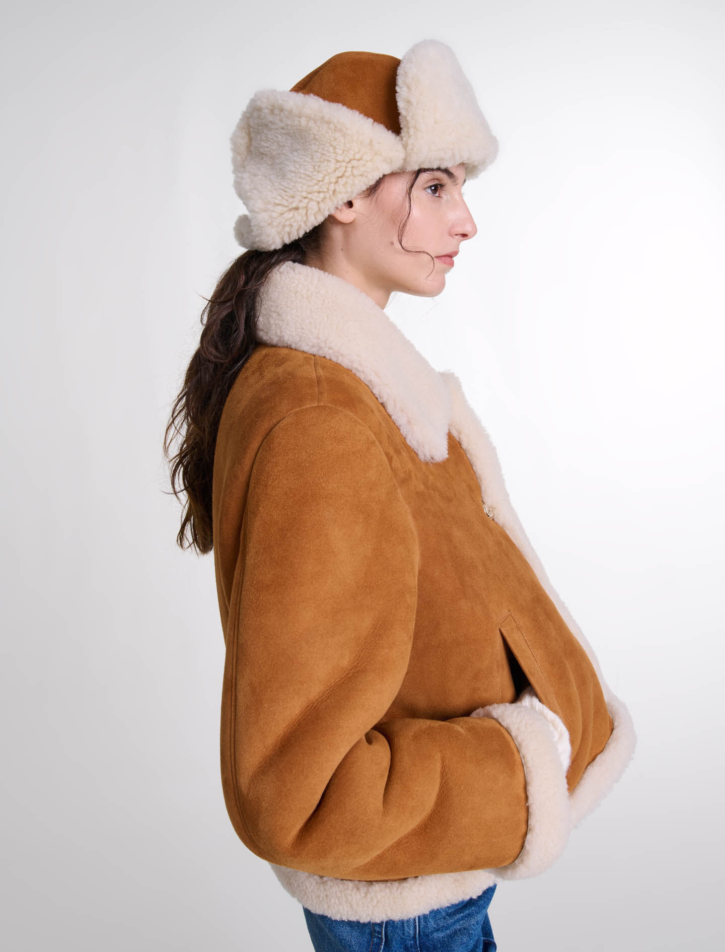 50%OFF【CULLNI(クルニ)】Eco Fur & Melton Half Zip Up Short