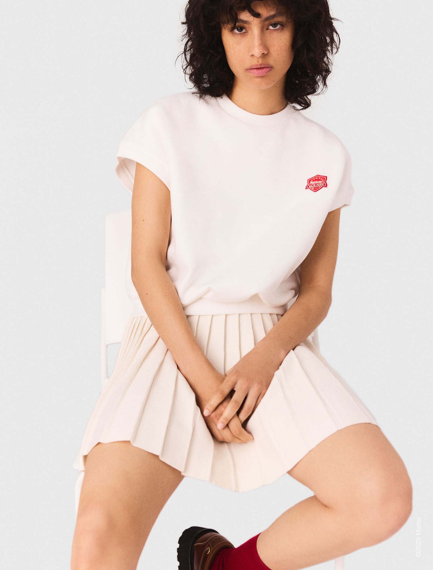 Embroidered logo crop sweatshirt