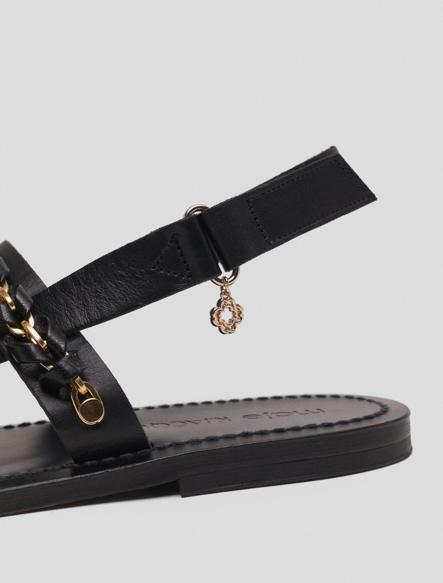 K.Jacques flat leather sandal