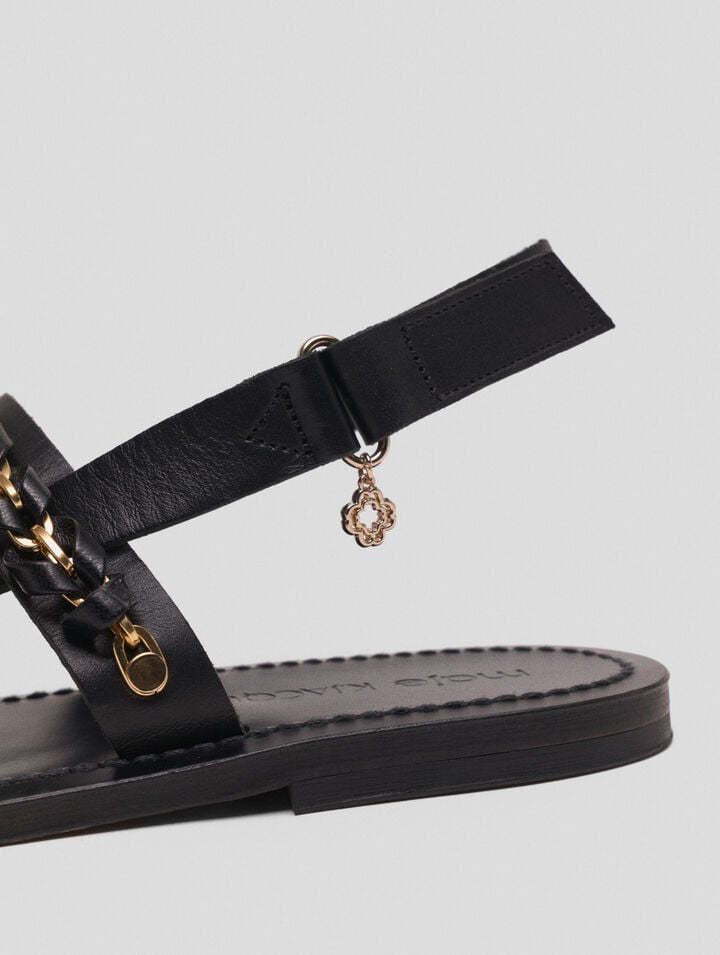 K.Jacques flat leather sandal