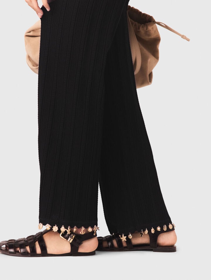 Jewelled knit trousers