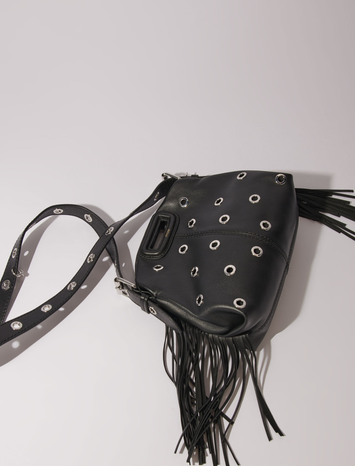 今話題のアイテムを / Black bag leather eyelet Mini M Miss Gray Maje | Women For ふち無し、ツーポイント