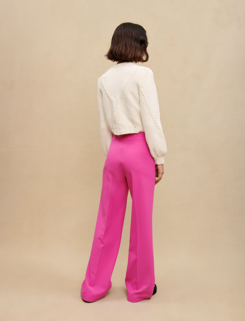 Wide-leg suit pants Pink For Women | Maje