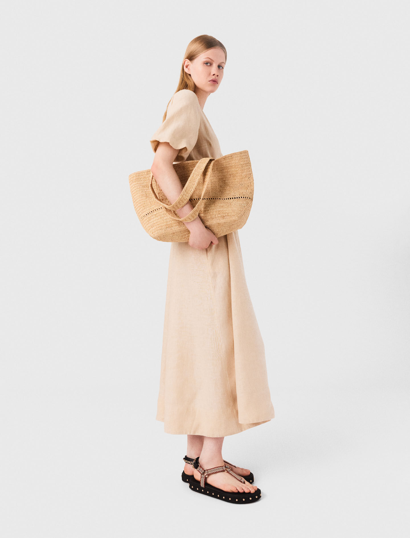 Linen maxi dress Natural For Women | Maje